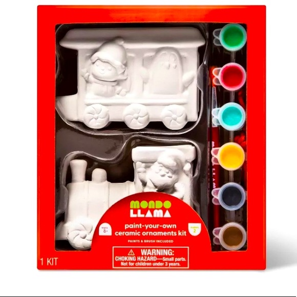 Paint your Own Ceramics Ornament Kit, paint, 2 ornaments, and brush included New - Picture 1 of 1